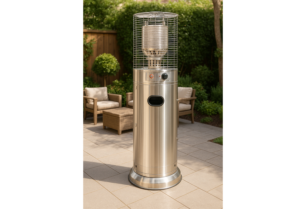 Απεικονίζεται η σόμπα σε αυλή.